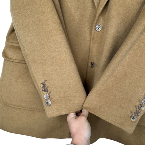 William Hunt Tan Light Brown Camel Cashmere 2 Button Blazer Sport Coat Sz 46 - Picture 7 of 12